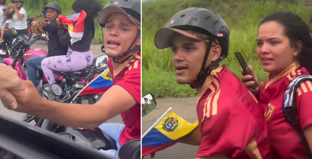 “Te amo, no me quiero ir”: conmovedor testimonio de un motorizado durante caravana en Barinas (VIDEO)