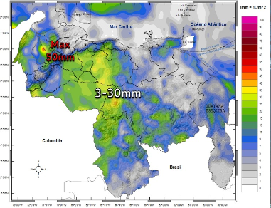 Inameh prevé lluvias y chubascos en algunas zonas de Venezuela este #2Jul