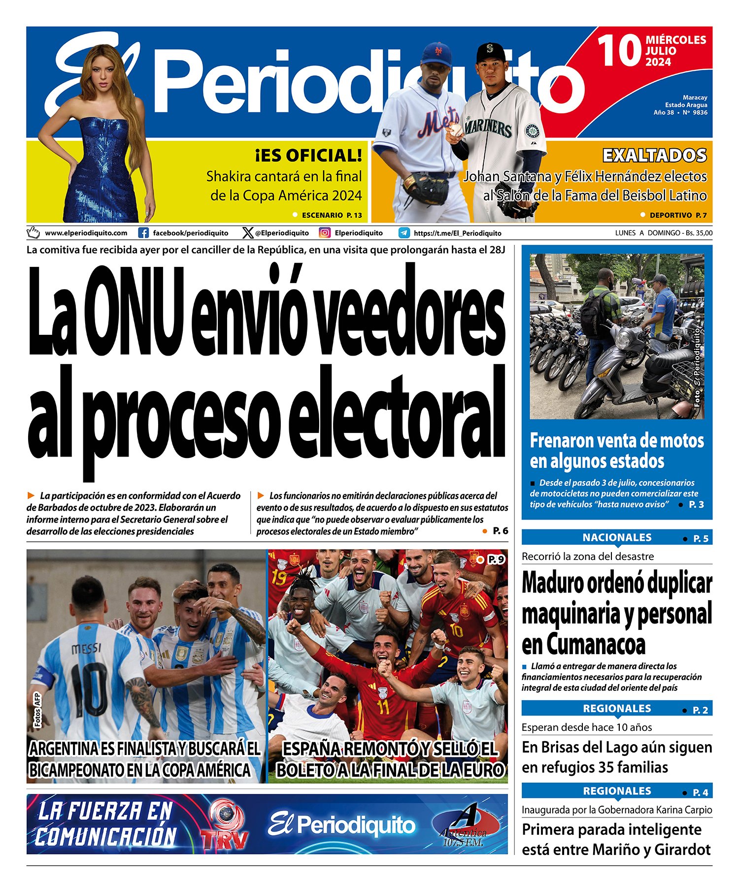 Portadas de este miércoles 10 de julio de 2024