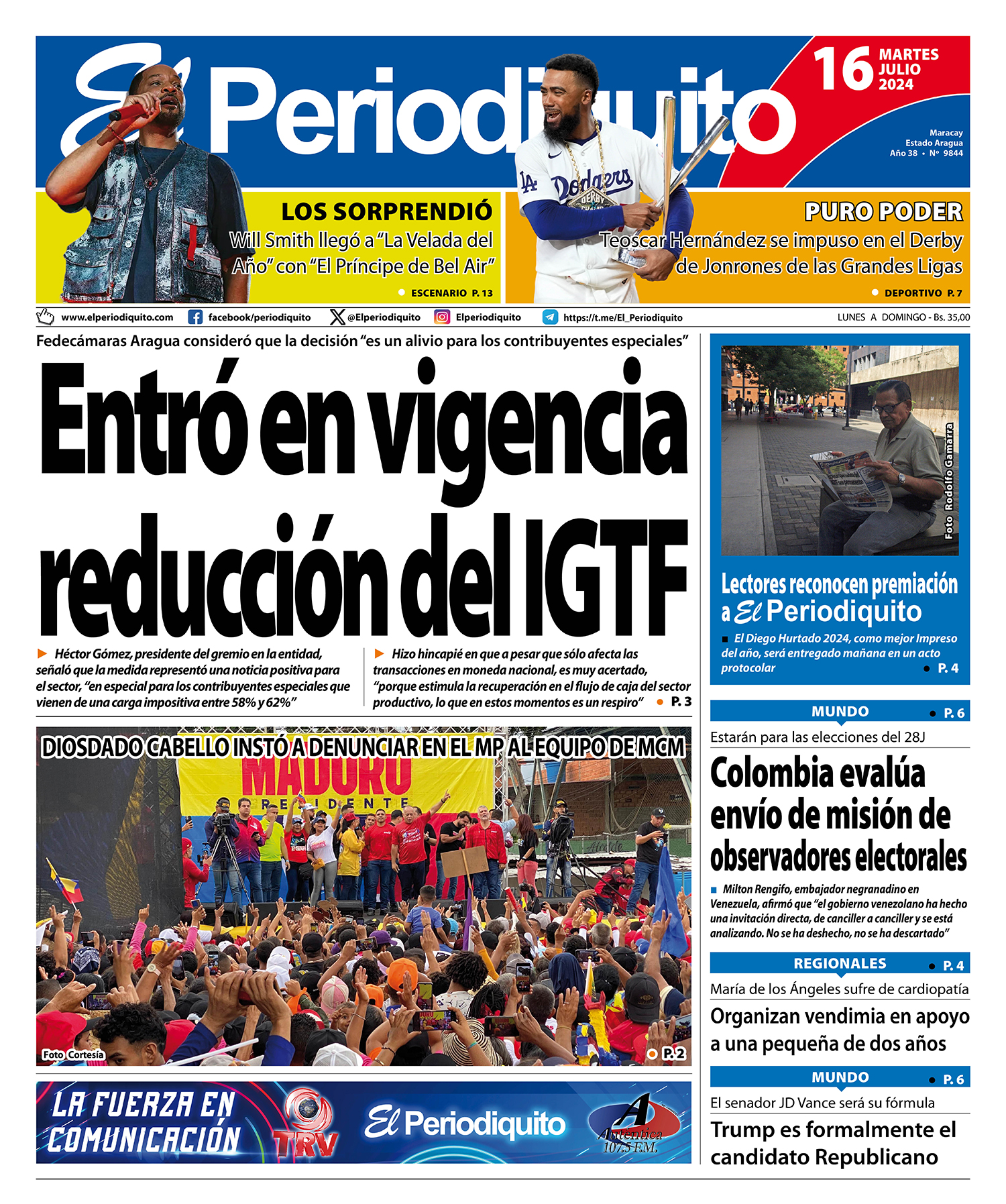 Portadas de este martes 16 de julio de 2024