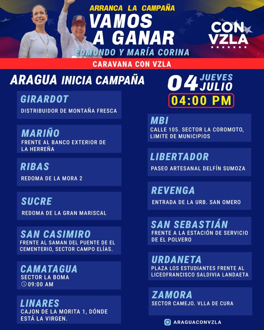 Aragua, lista para iniciar la campaña electoral “Vamos a Ganar”