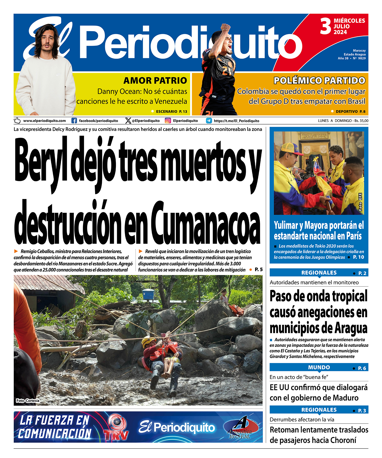 Portadas de este miércoles 3 de julio de 2024