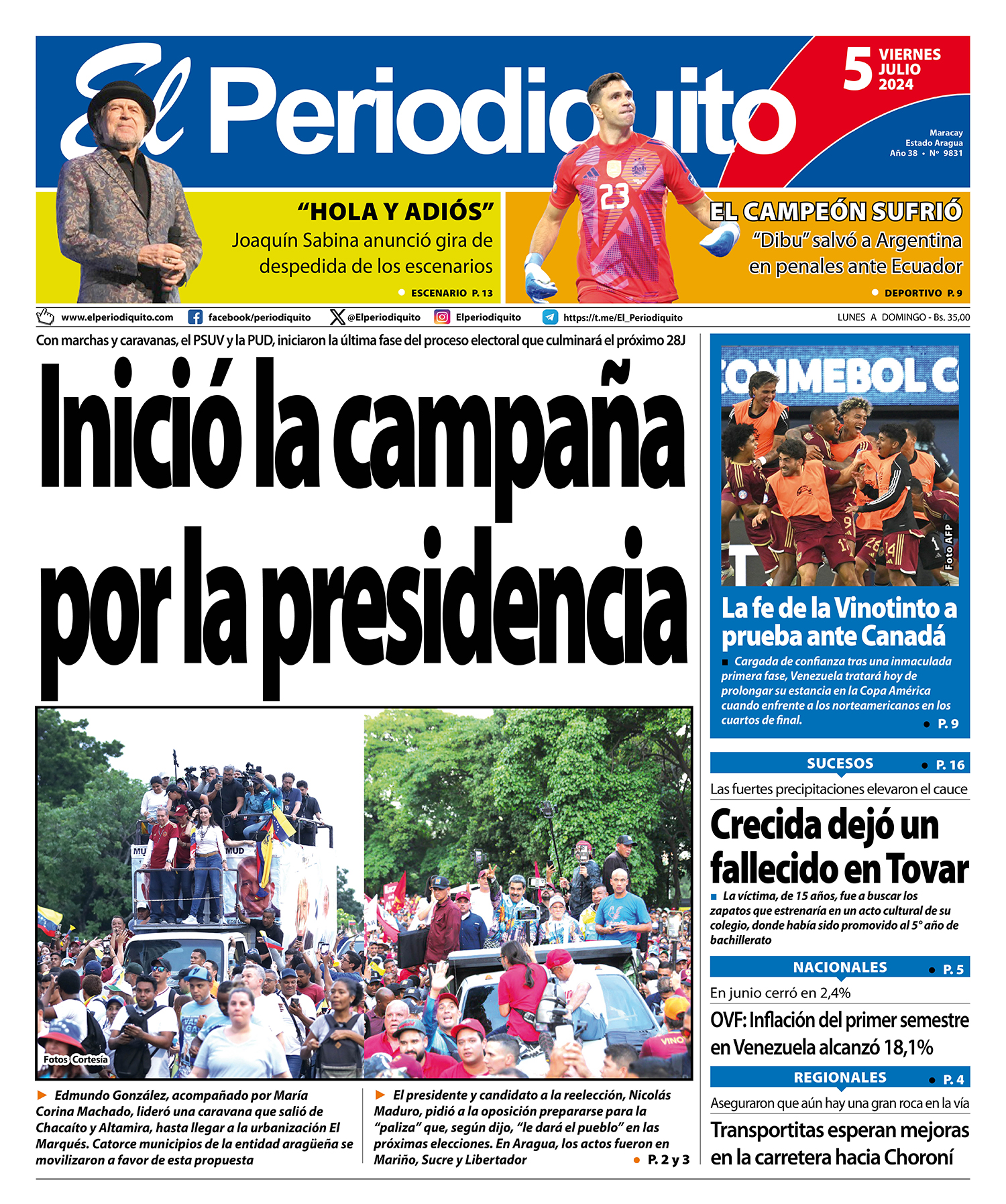 Portadas de este viernes 5 de julio de 2024