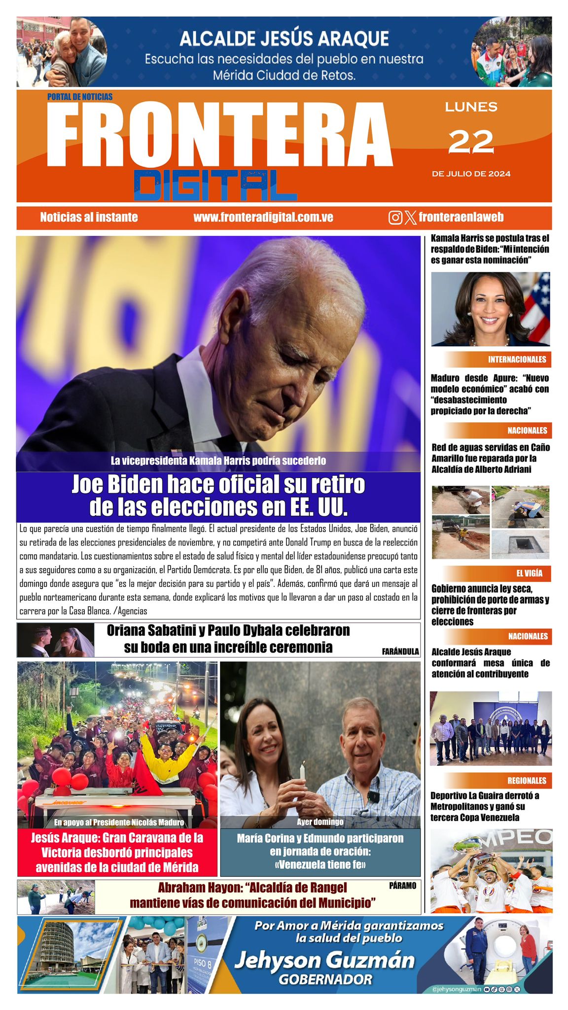 Portadas de este lunes 22 de julio de 2024