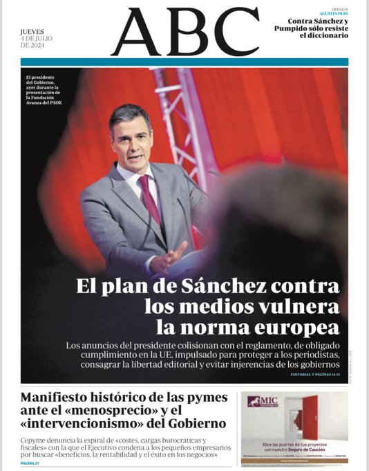 Portadas de la prensa internacional de este jueves 4 de julio de 2024