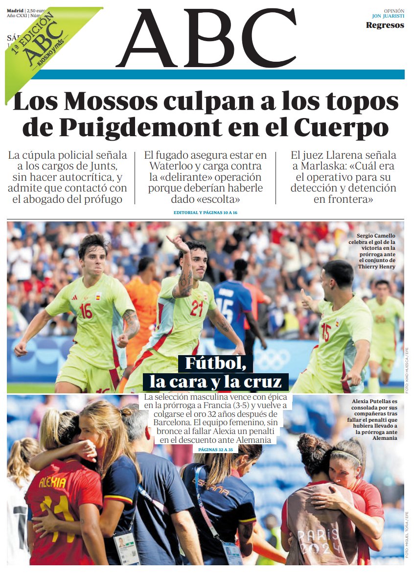 Portadas de la prensa internacional de este sábado 10 de agaosto de 2024