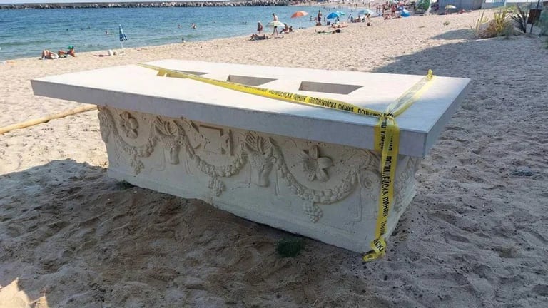 La mesa que usaban para vender tragos en la playa resultó ser un sarcófago romano de 1.700 años de antigüedad