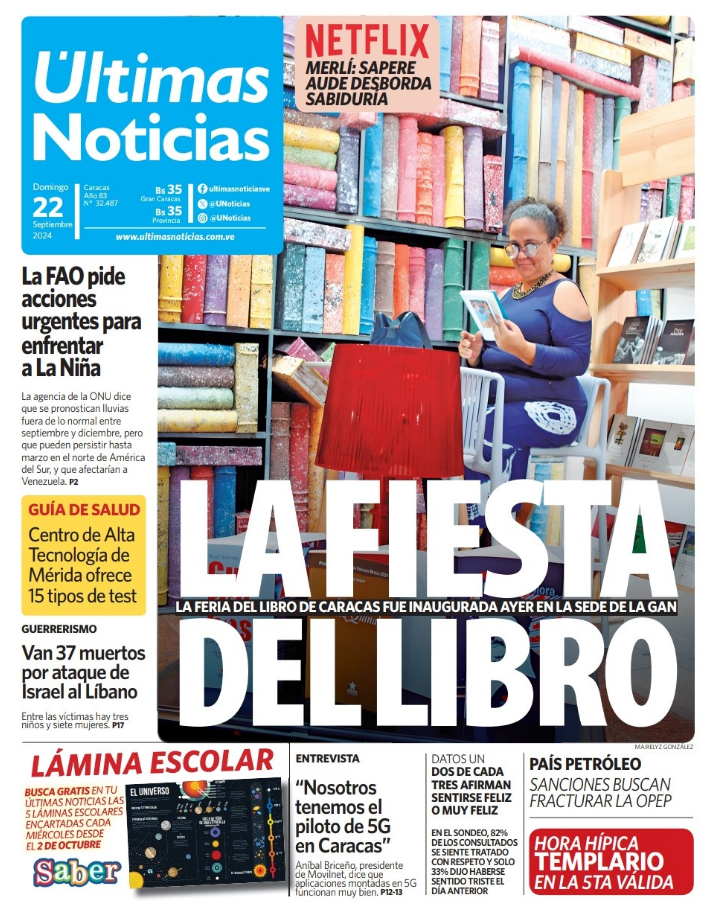 Portadas de este domingo 22 de septiembre de 2024