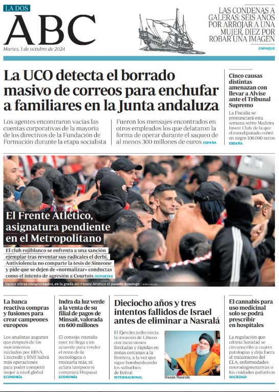 Portadas de la prensa internacional de este martes 1 de octubre de 2024