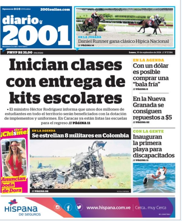 Portadas de este lunes 30 de septiembre de 2024