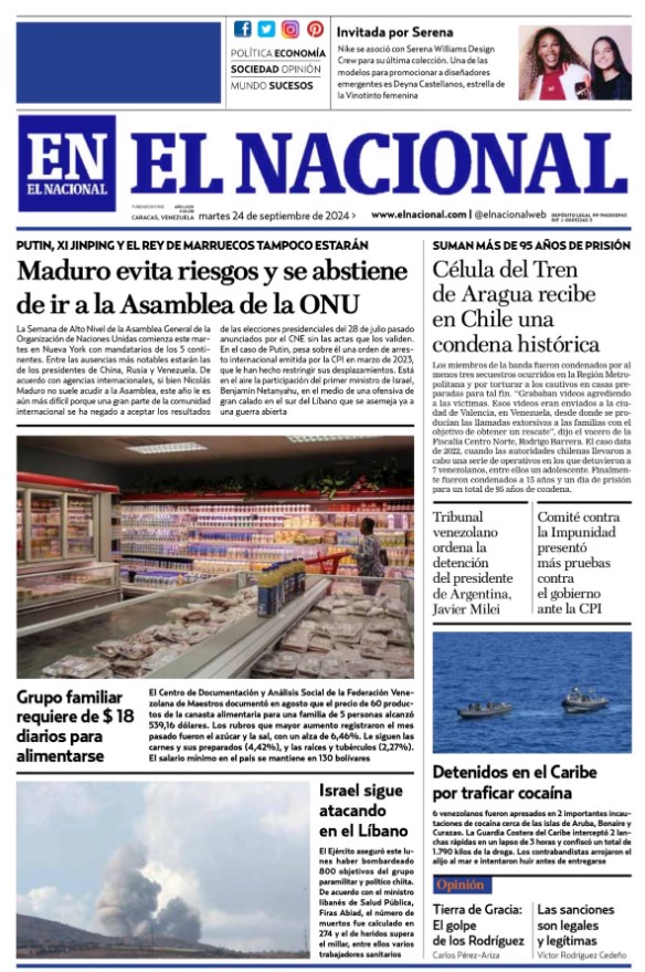 Portadas de este martes 24 de septiembre de 2024