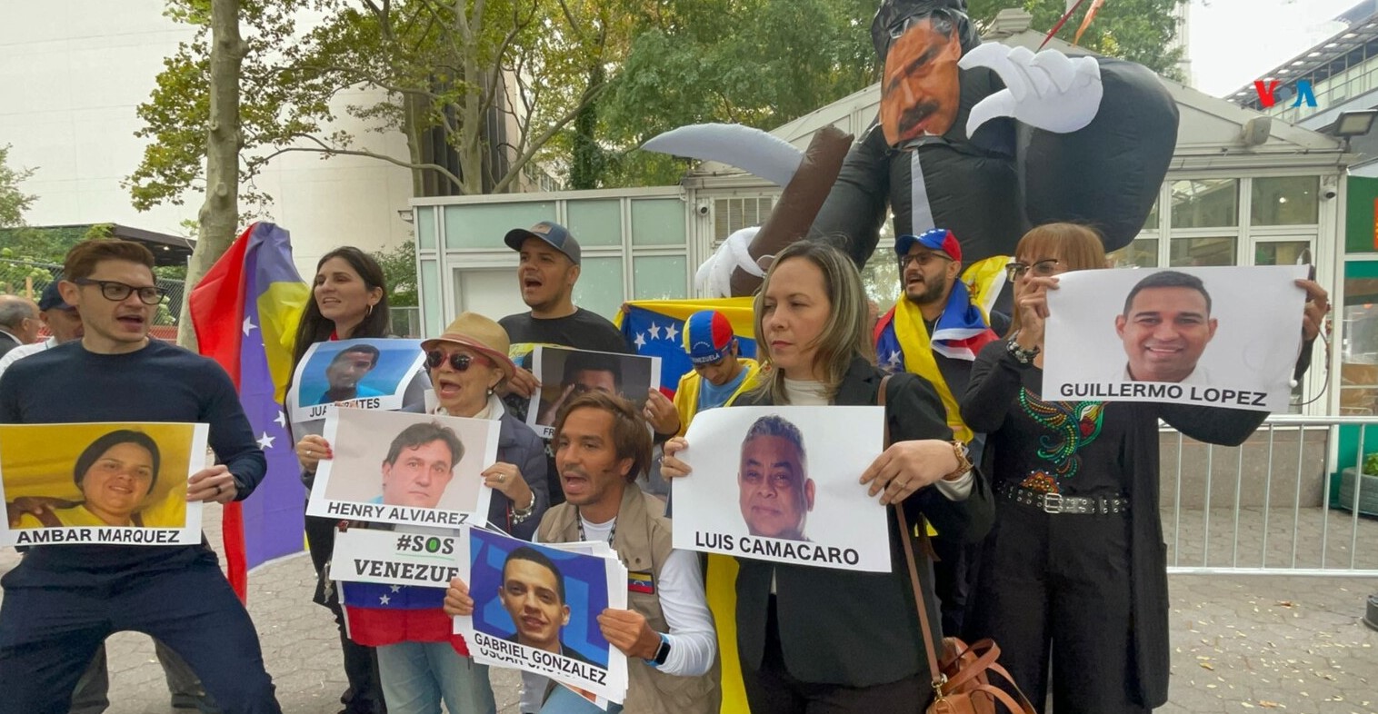 Venezolanos en el exilio alzan la voz contra Nicolás Maduro en la Asamblea General de la ONU (Videos)