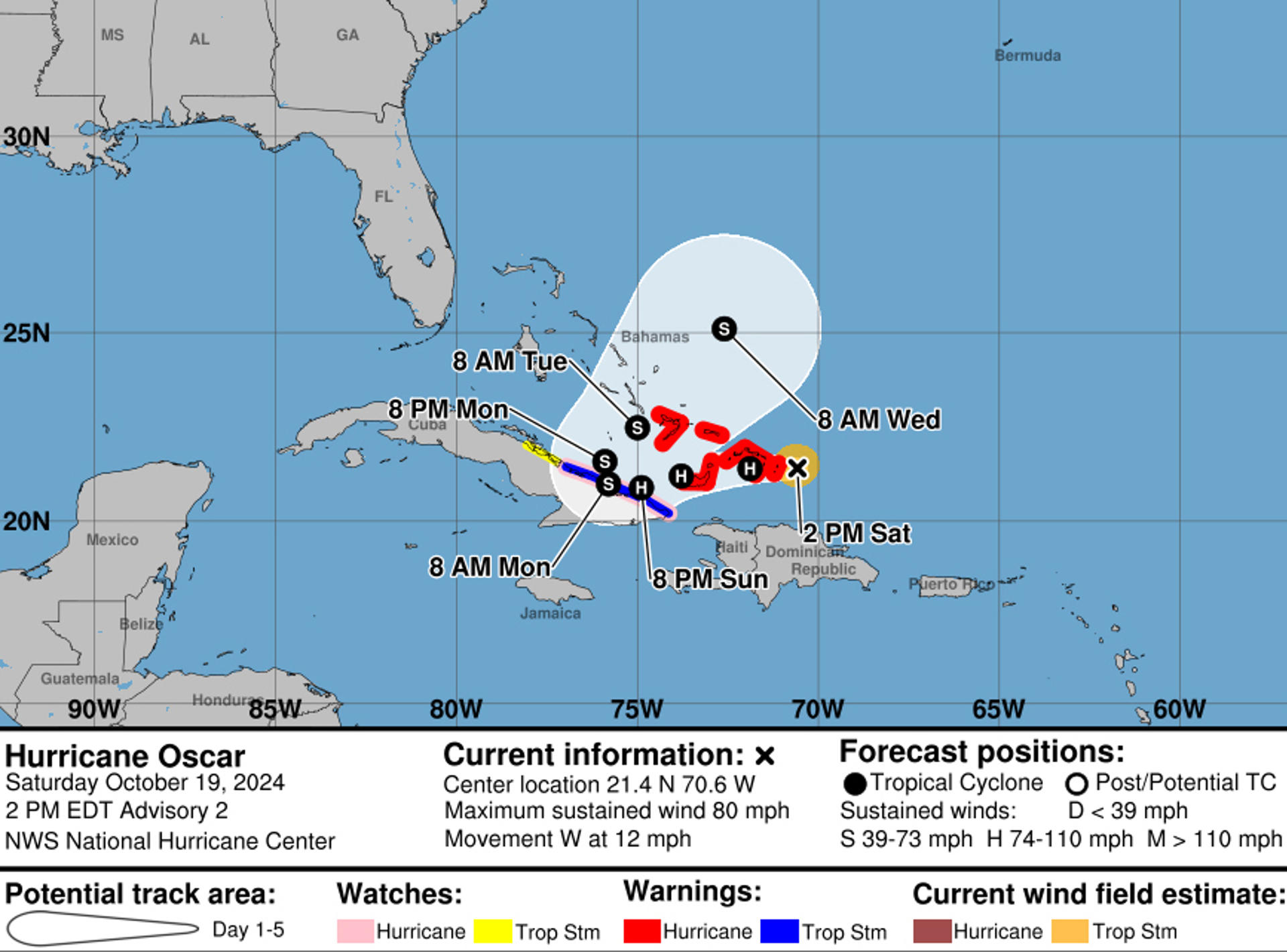 Huracán Oscar se aproxima a Cuba en medio de la crisis eléctrica que sufre la isla