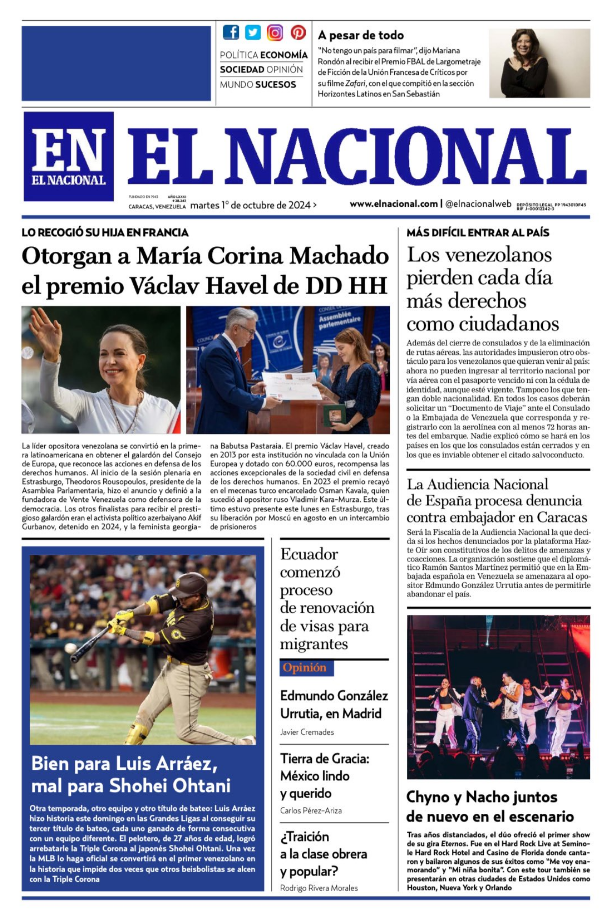 Portadas de este martes 1 de octubre de 2024