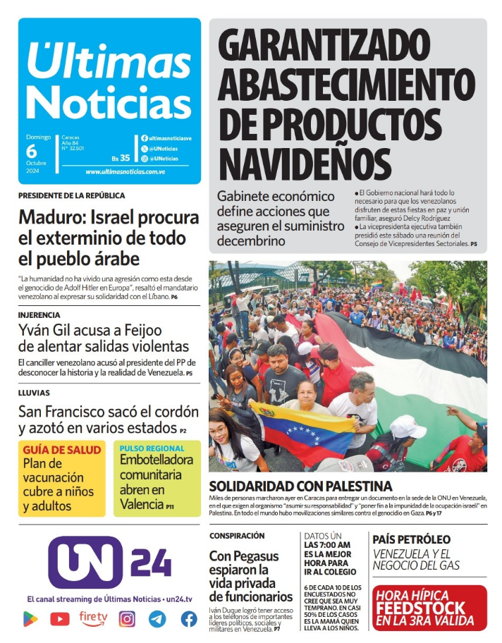 Portadas de este domingo 6 de octubre de 2024