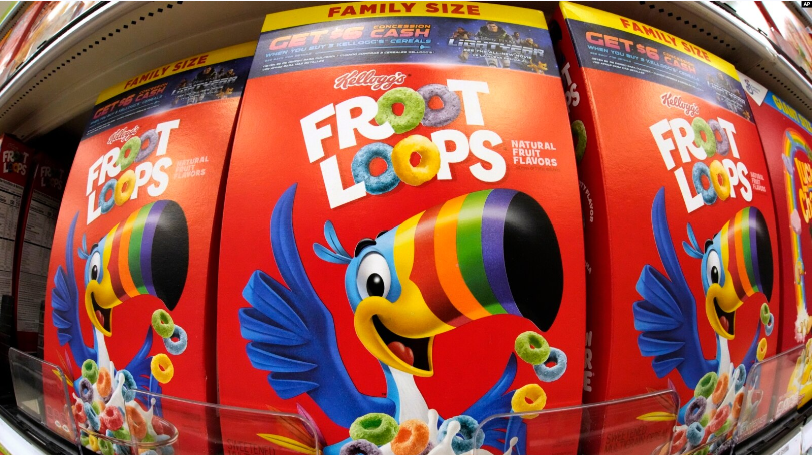 Manifestantes exigieron a Kellogg’s que retire colorantes artificiales de Froot Loops y otros cereales