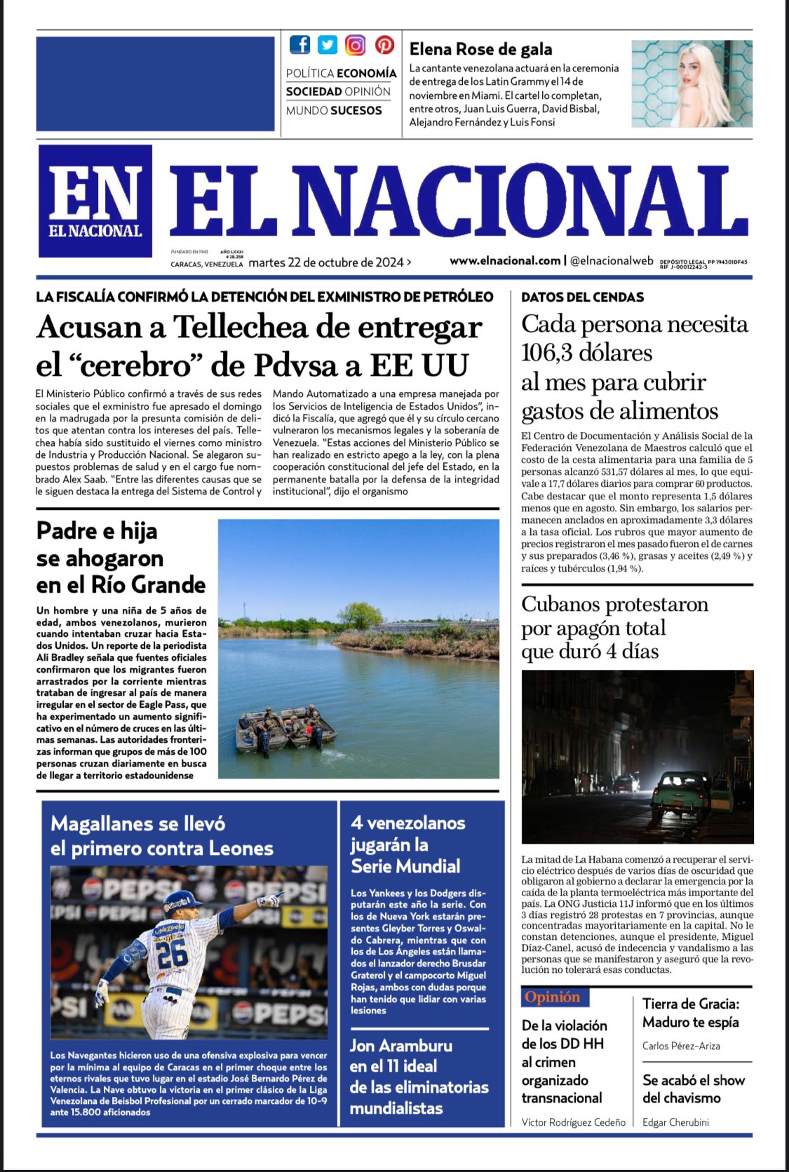 Portadas de este martes 22 de octubre de 2024