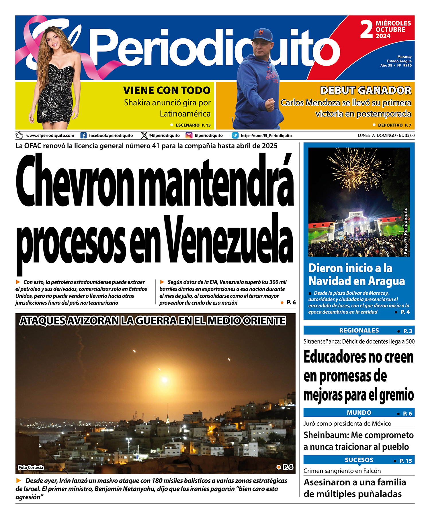 Portadas de este miércoles 2 de octubre de 2024