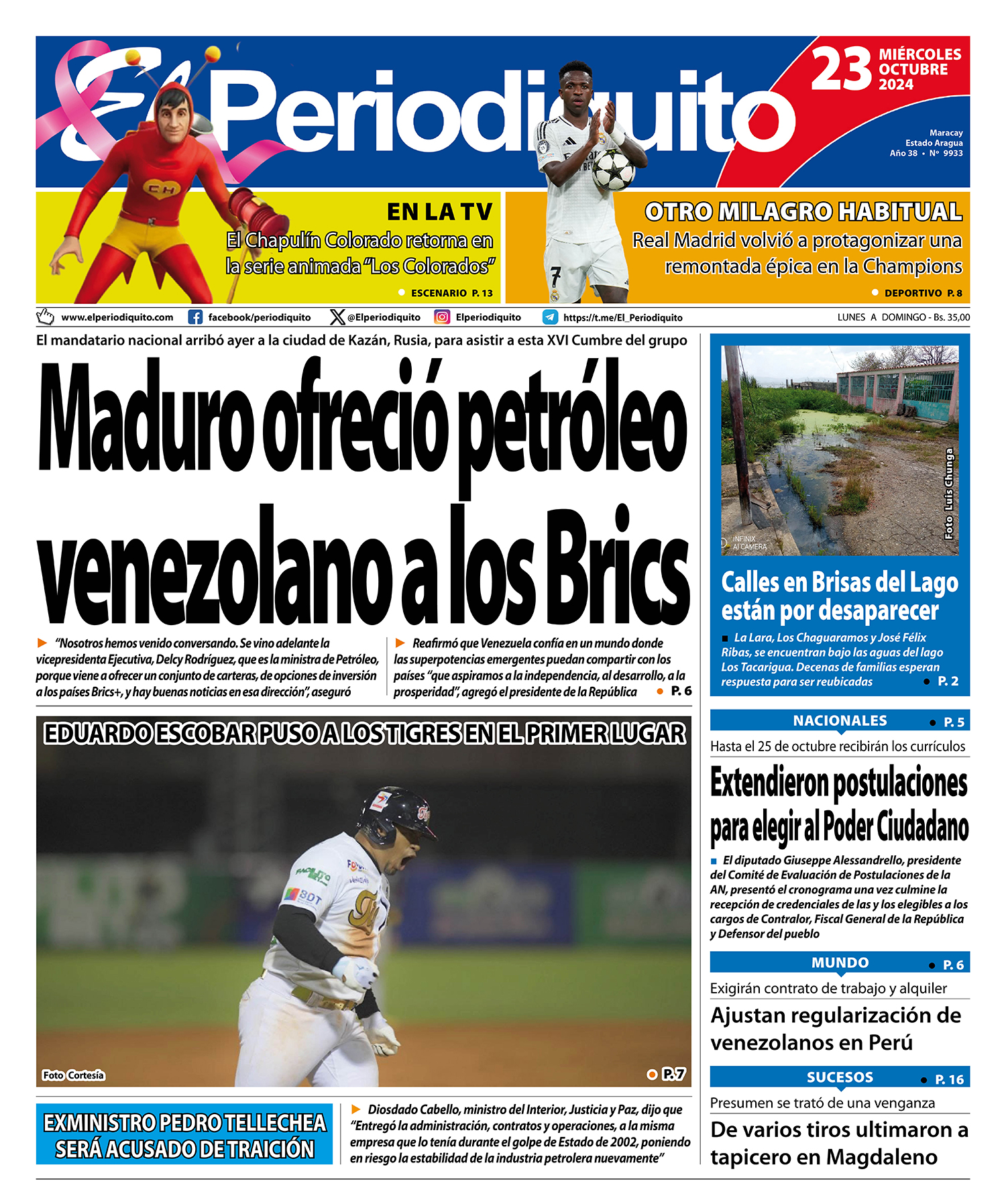 Portadas de este miércoles 23 de octubre de 2024