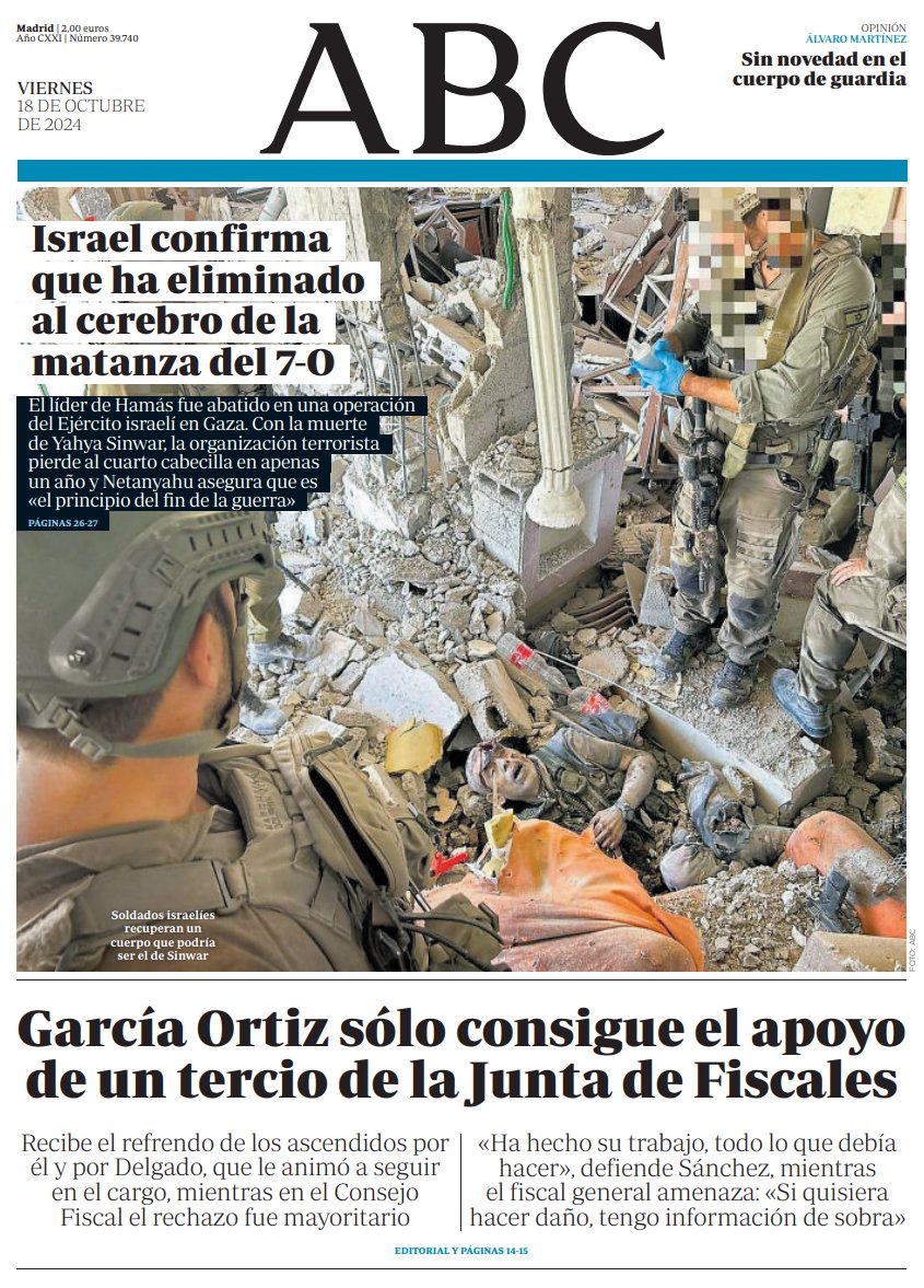 Portadas de la prensa internacional de este viernes 18 de octubre de 2024