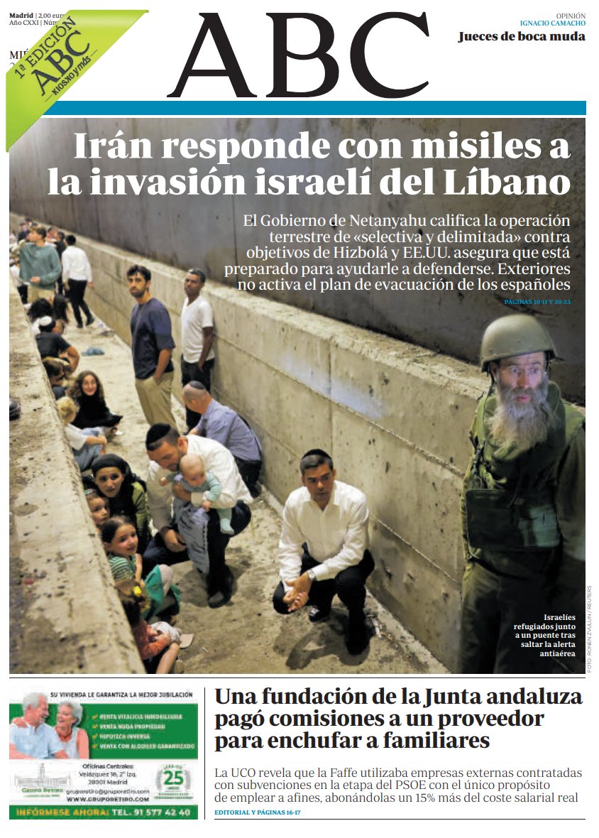 Portadas de la prensa internacional de este miércoles 2 de octubre de 2024