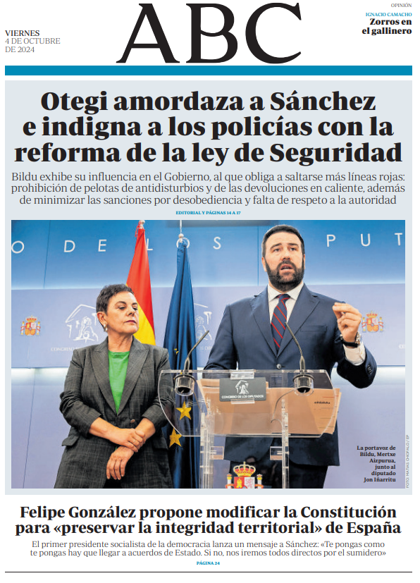 Portadas de la prensa internacional de este viernes 4 de octubre de 2024