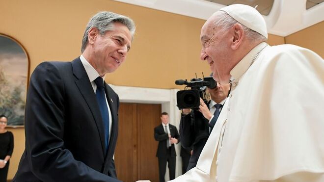 El papa Francisco recibió al secretario de Estado estadounidense, Antony Blinken