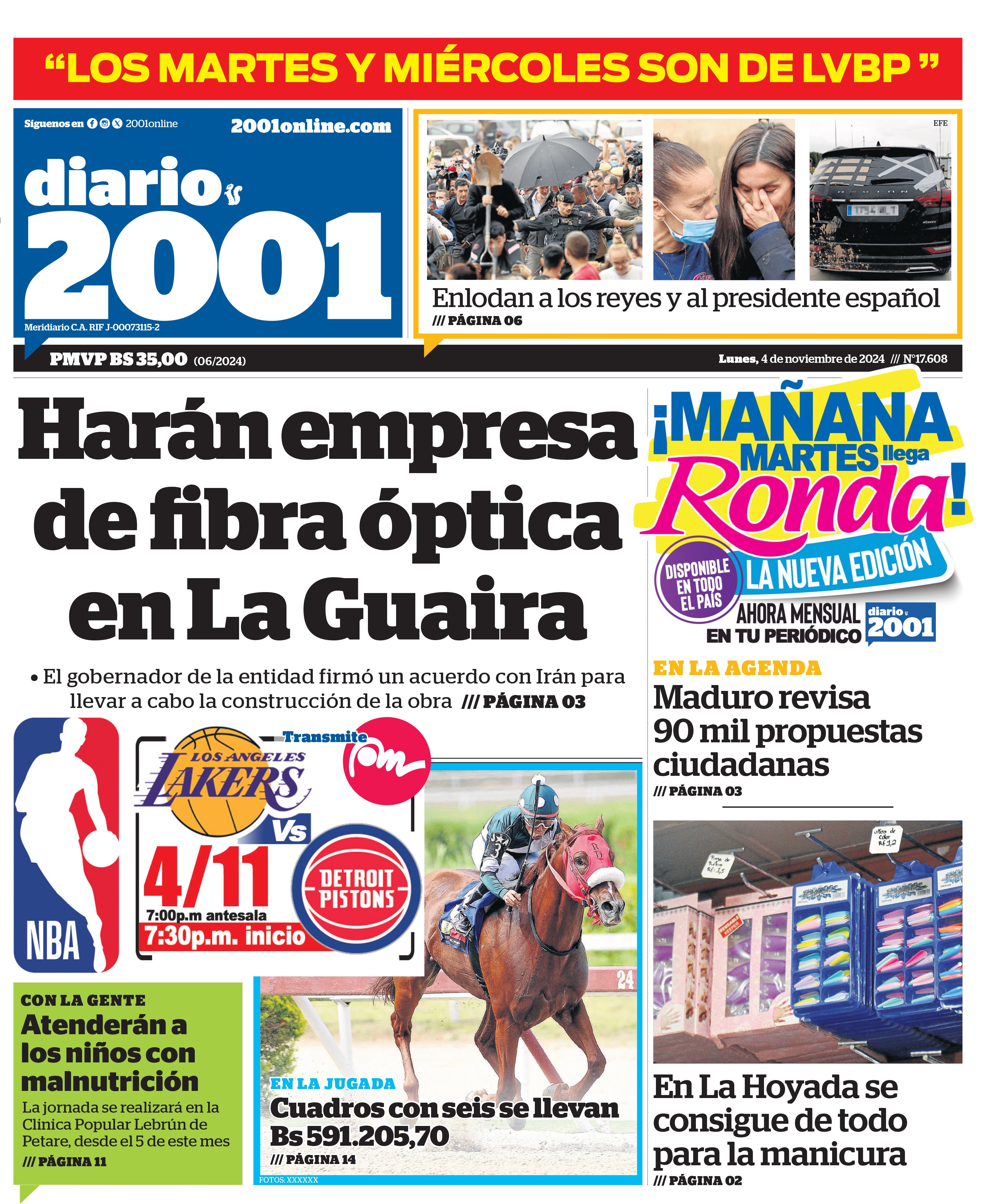 Portadas de este lunes 4 de noviembre de 2024