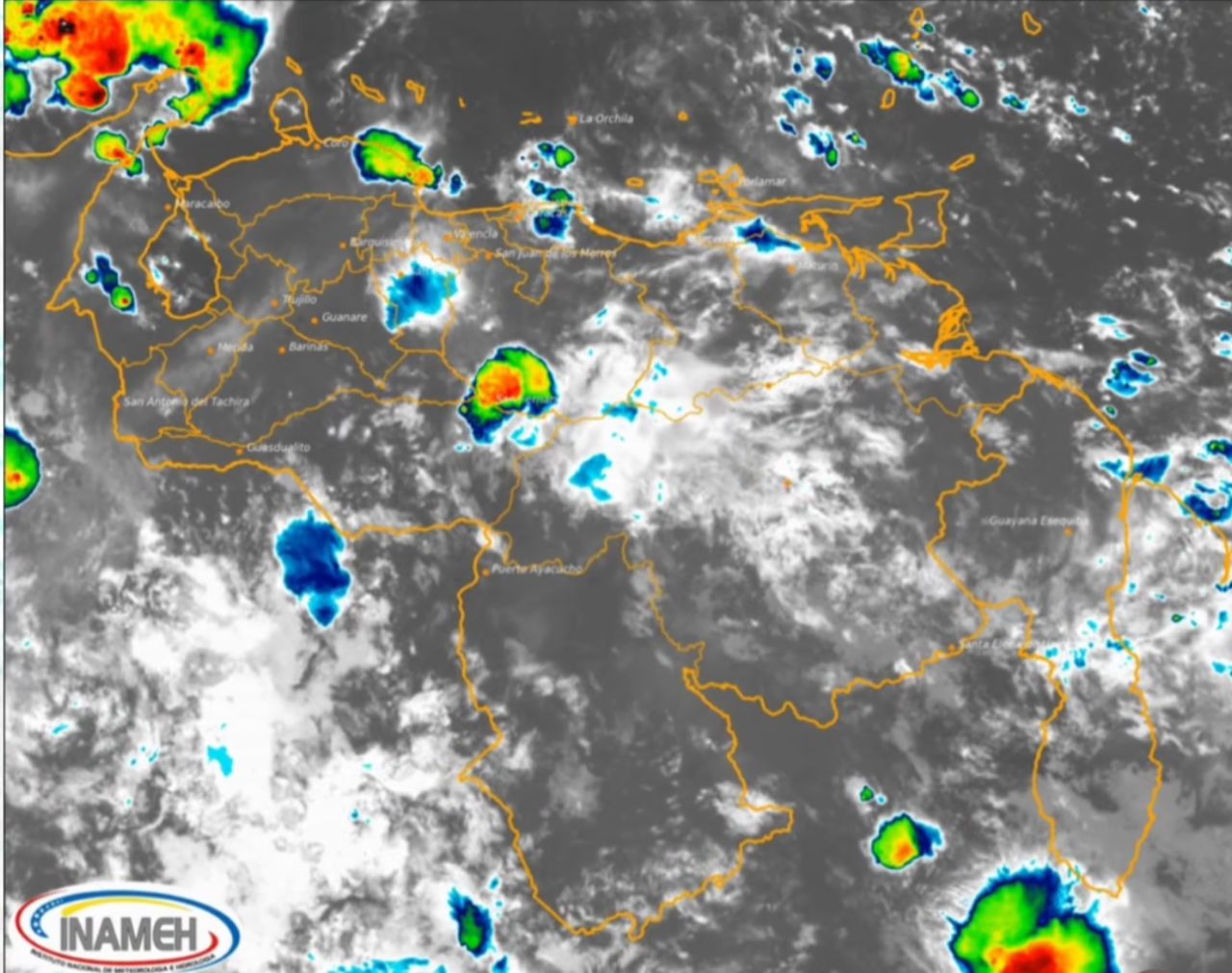 Inameh prevé lluvias o chubascos con actividad eléctrica en gran parte del país este #24Nov