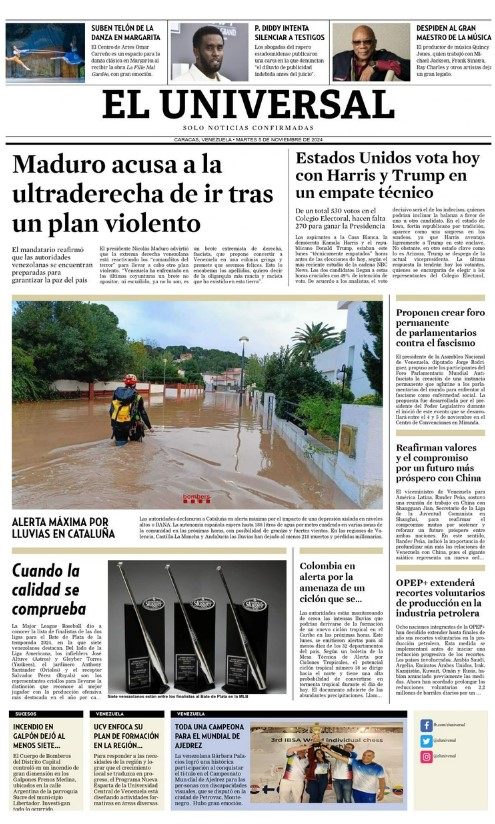 Portadas de este martes 5 de noviembre de 2024