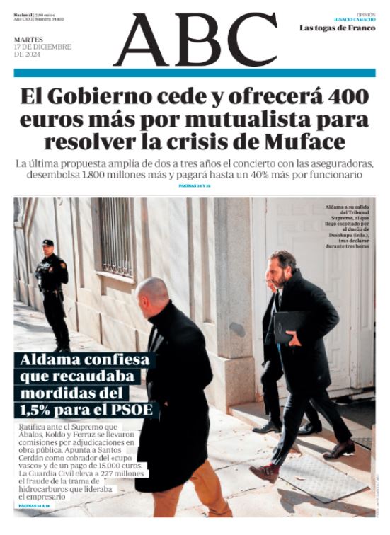 Portadas de la prensa internacional de este martes 17 de diciembre de 2024