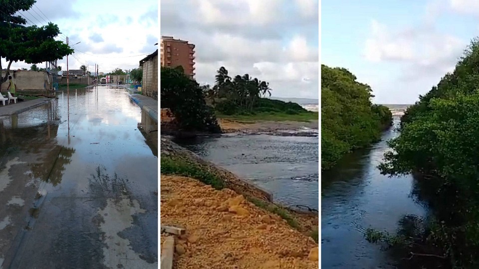 Costa de Falcón está inundada por el río Aroa y pobladores lanzan un SOS a las autoridades locales