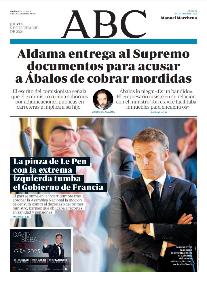 Portadas de la prensa internacional de este jueves 5 de diciembre de 2024