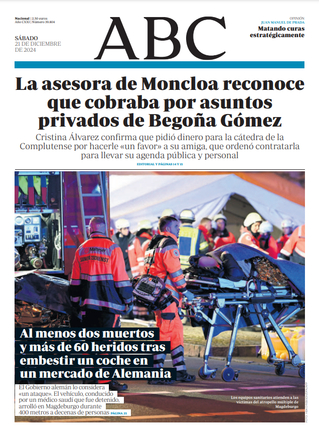 Portadas de la prensa internacional de este sábado 21 de diciembre de 2024