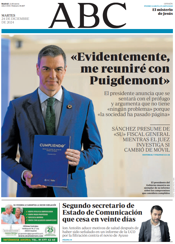 Portadas de la prensa internacional de este martes 24 de diciembre de 2024